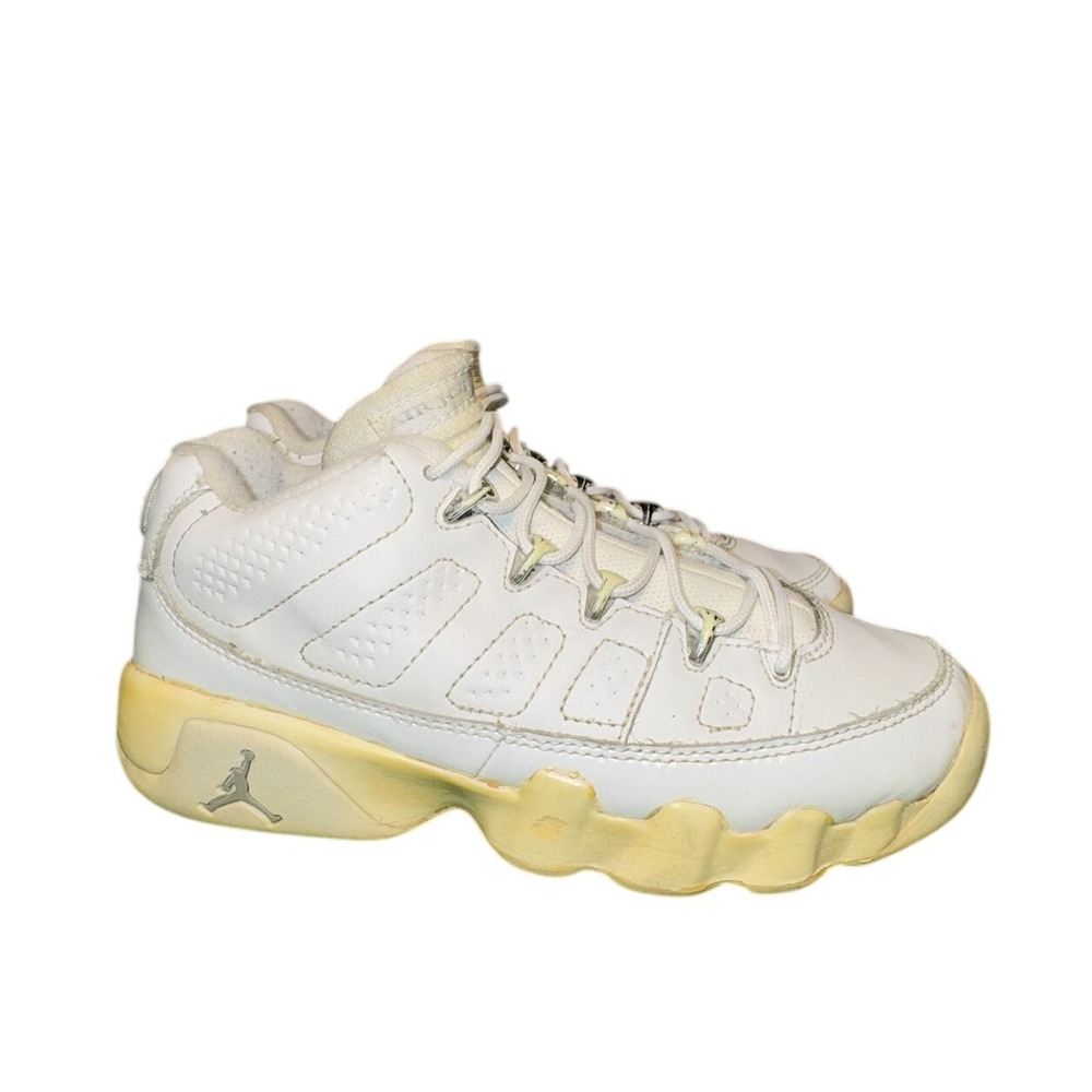 Nike Air Jordan 9 Retro Low GS White Chrome 2002 304156-111 Kids 5Y Vintage